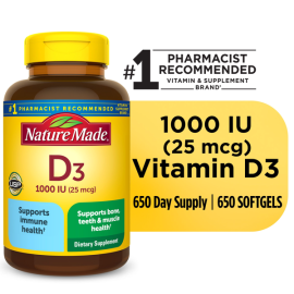 572310 - Nature Made Vitamin D3 25 mcg., 650 Softgels